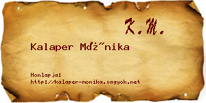 Kalaper Mónika névjegykártya